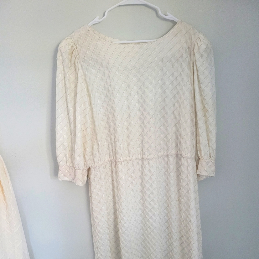 White Delicate 1980s Dress